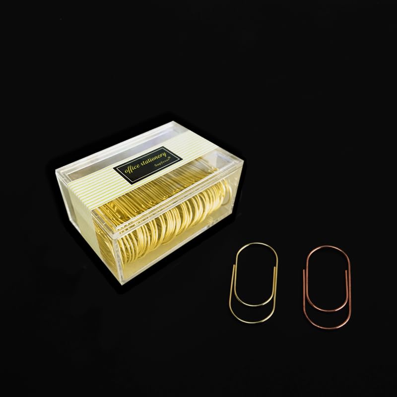 Supfoxer Gold Large Paper Clips, 50pcs 50mm/1.97" Oversized Jumbo Wide Planner Giant Paper Clip Non Skid Smooth Finish Steel Wire Office Supply Invitation Accessories (Gold) - Image 3